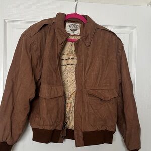Elegant Brown Bomber Jacket